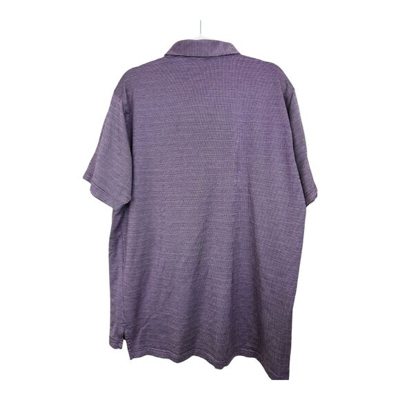 Peter Millar Polo Shirt Mens Size XXL Purple Stripe Cotton Short Sleeves - Picture 3 of 8